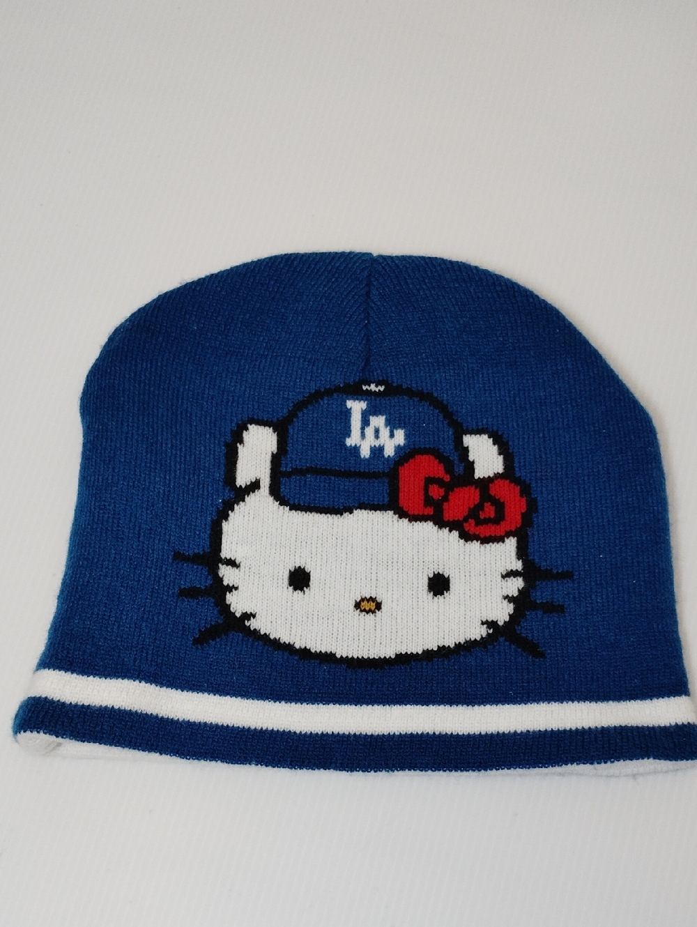 Official Hello Kitty Los Angeles Dodgers Reversible Knit Beanie